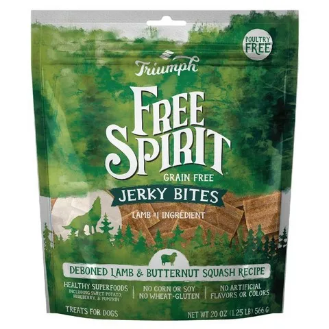 6/20 oz. Triumph Grain Free Lamb/Sqash Jerky Bit - Dog/Cat Supplements